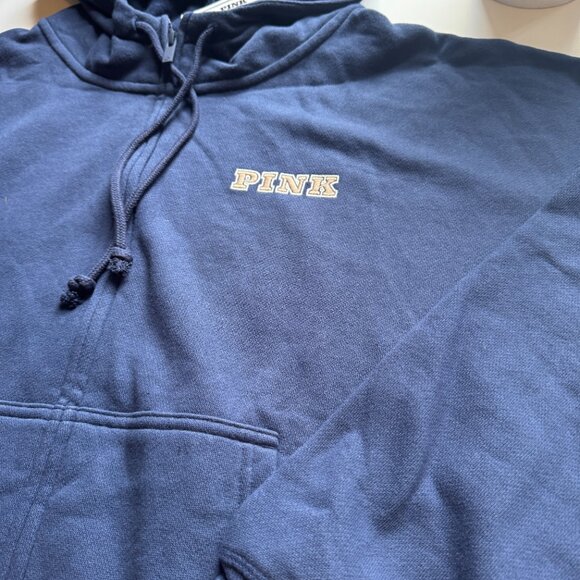 Victoria's Secret PINK Ivy Fleece Full Zip Hoodie New With Tags Size XXL Blue - Picture 8 of 9